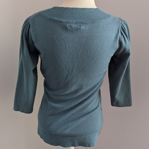V neck blue top - Picture 2 of 2